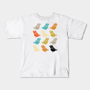 Colorful Birds Mid Century Modern Kids T-Shirt